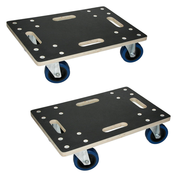 ECD Germany 2er Set Transportroller 35x50 cm bis 800 kg Siebdruckplatte, PP-Räder, Transporthilfe fü