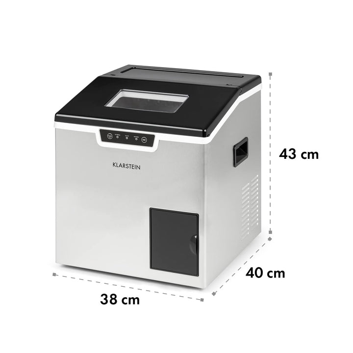 Klarstein Icefestival Cube Eiswürfelbereiter, 400 W, 12-20 kg/24h Eiswürfel, Eisfachkapazität: 1,9 k