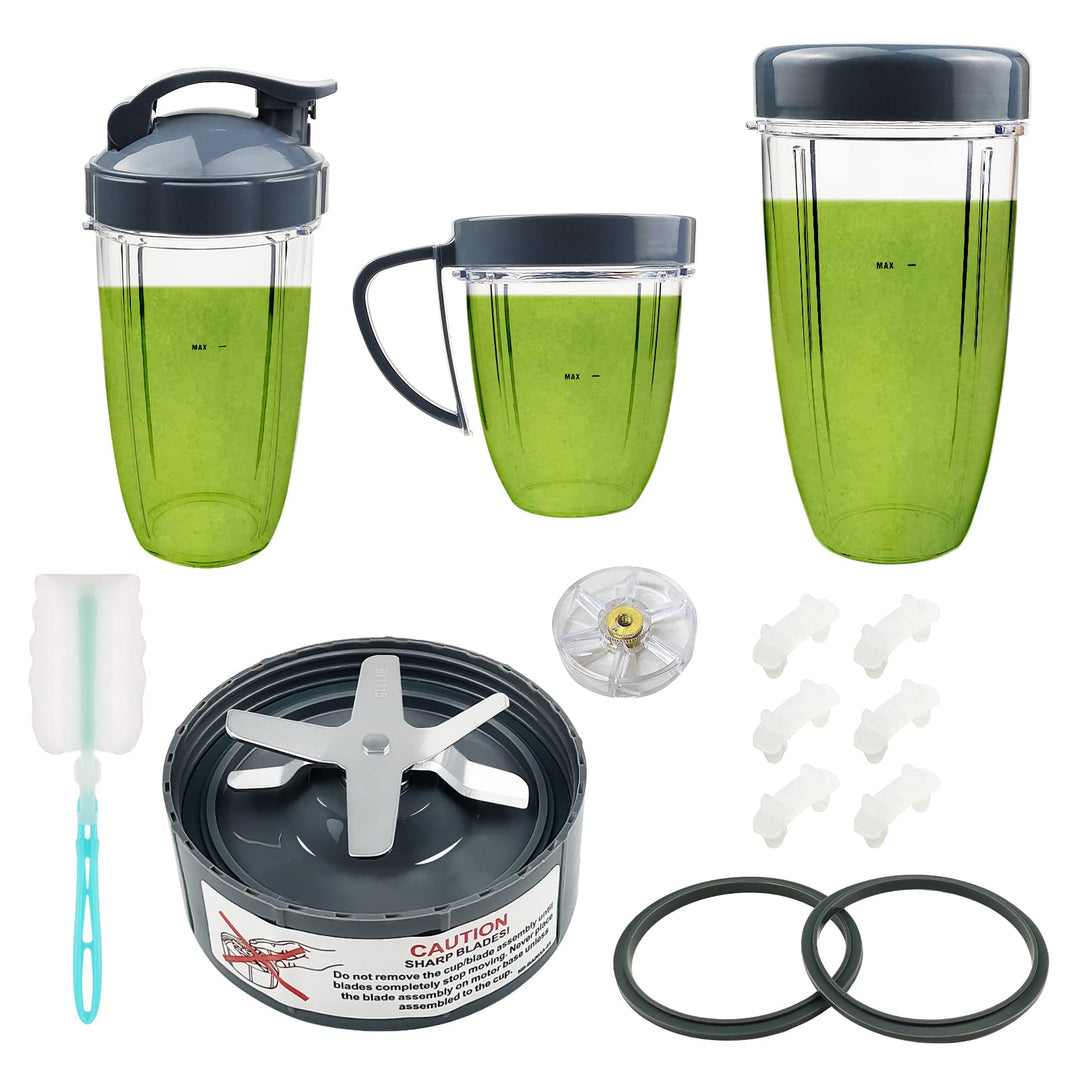 14 Stück Mixer-Ersatzteile Extraktor Klinge und Tassen für NutriBullet 600w & 900w Serie, einschlies