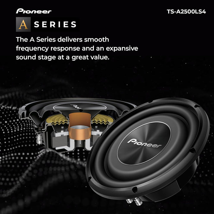 Pioneer TS-A2500LS4 Passiv Subwoofer, leistungsstarker Subwoofer mit 1200 W Maximalleistung, 25 cm,