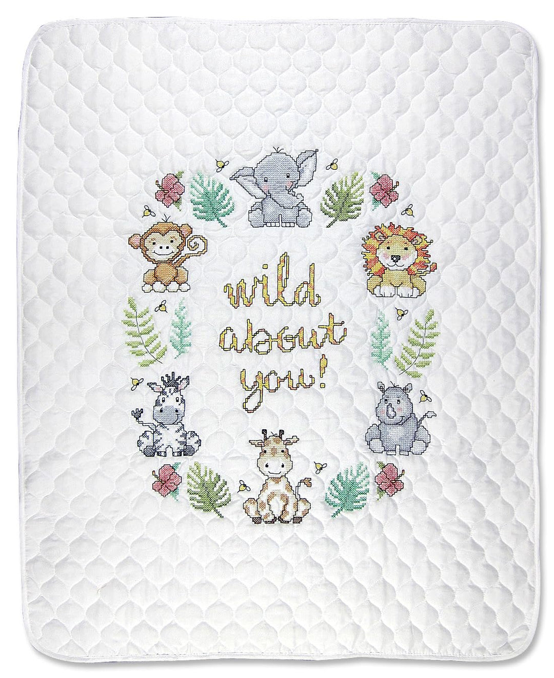 Design Works Stamped Quilt Cross Stitch Kit 34"X43"-In the Jungle