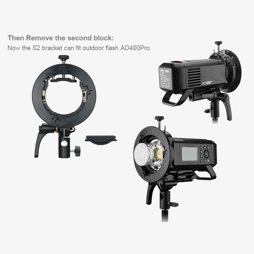 Godox S2 Speedlite S-Type Halterung Bowens Mount Blitzhalter für Godox V1 AD200Pro AD400Pro AD200 AD