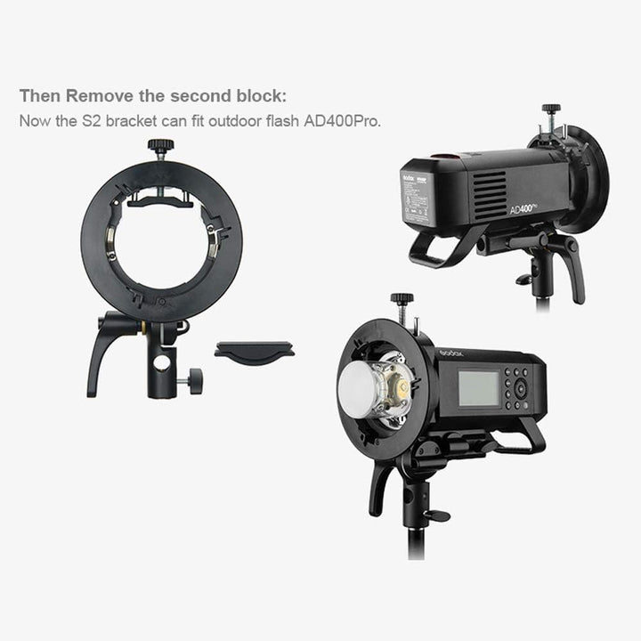 Godox S2 Speedlite S-Type Halterung Bowens Mount Blitzhalter für Godox V1 AD200Pro AD400Pro AD200 AD