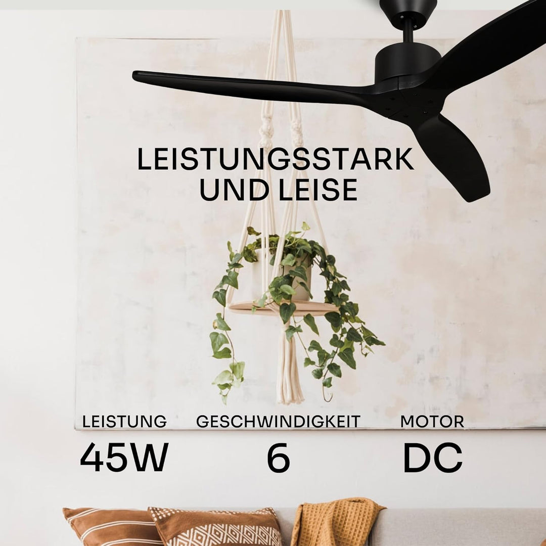 Mellerware - Deckenventilator mit Fernbedienung Brizy! | 45W | 6 Geschwindigkeiten | Sehr Leise | So