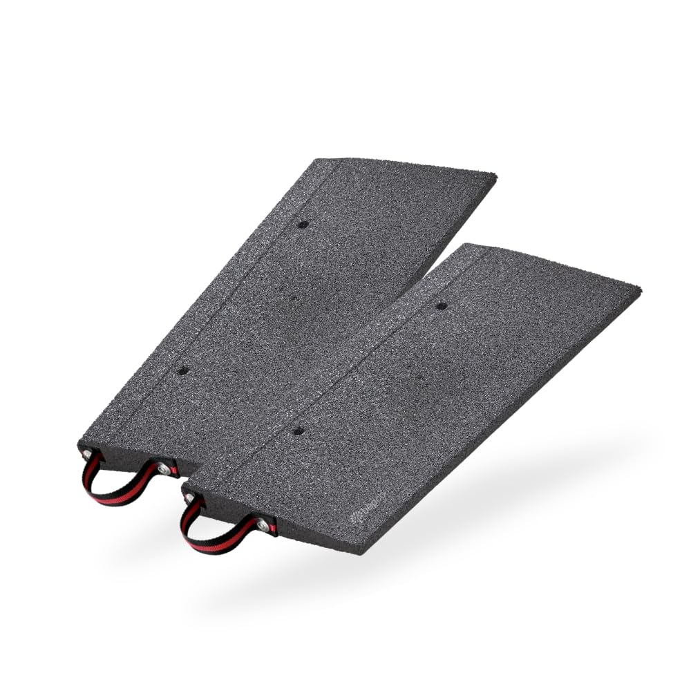 bepco Bordsteinkanten-Rampe-Set (2 Stück) 40-100 mm aus Gummifasern (schwarz) - Auffahrrampe - Türsc