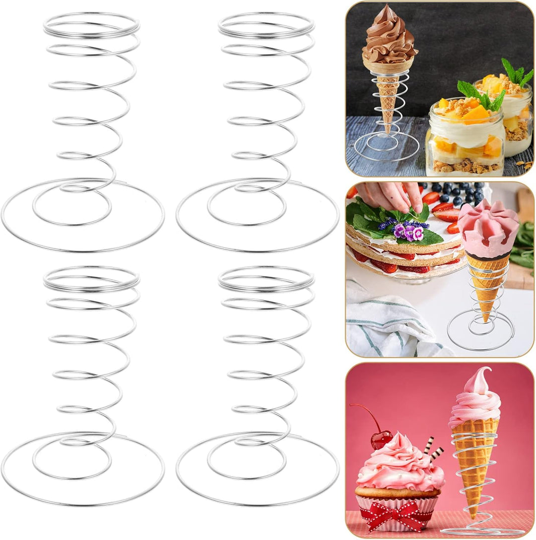 Edelstahl Eistütenhalter 4 Stück Eiscreme Präsentationsständer Kegelständer Für Küche Gastronomie Fo