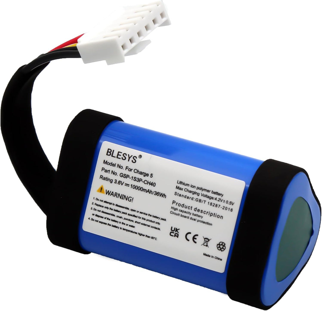 BLESYS Akku für JBL Charge 5, 3.6V 10000mAh Li-ion GSP-1S3P-CH40, GSP-1S3P-CH4A Akku für JBL Charge