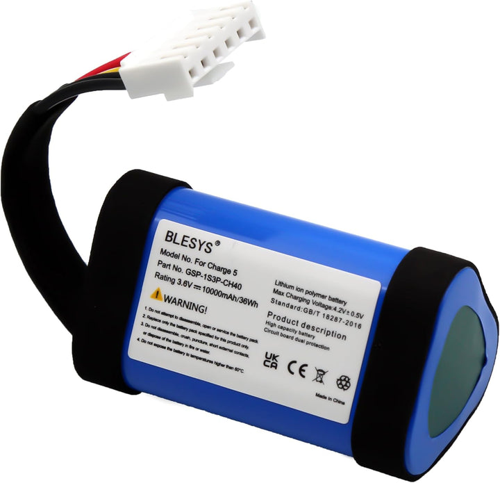 BLESYS Akku für JBL Charge 5, 3.6V 10000mAh Li-ion GSP-1S3P-CH40, GSP-1S3P-CH4A Akku für JBL Charge