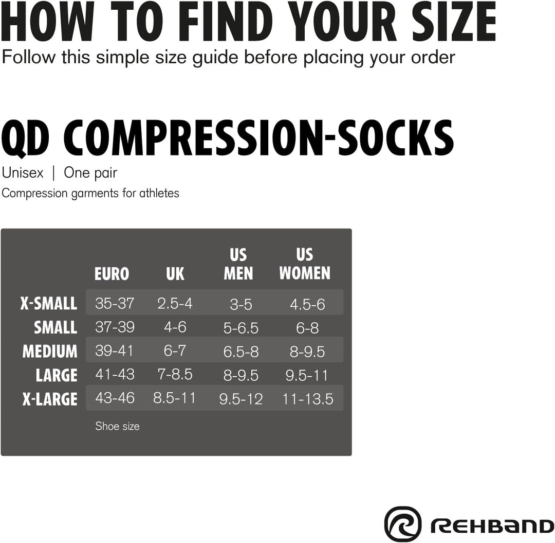 Rehband Kompressionsstrümpfe Herren & Damen, 1 Paar, Kompressionssocken Sport, Stützstrumpf 15-20 mm