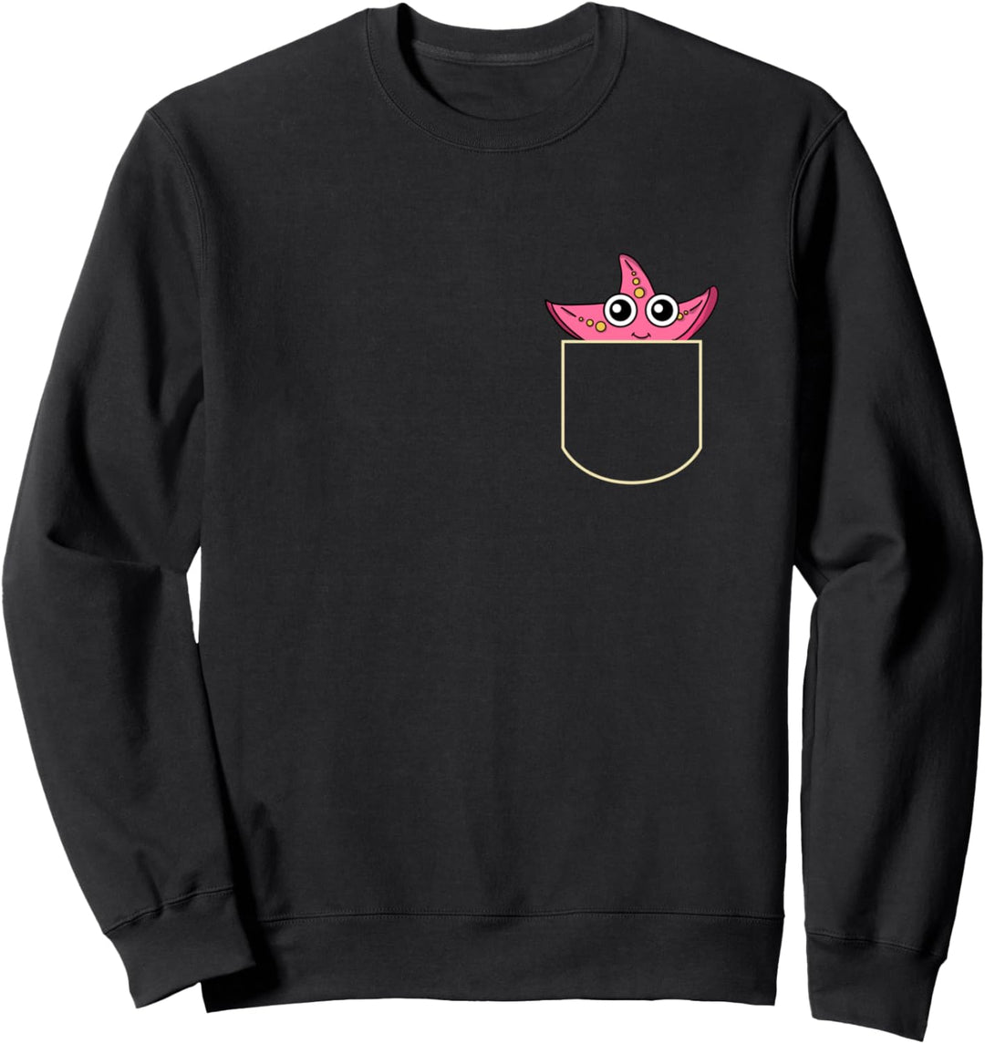 Lustiges Seestern In Der Brusttasche Geschenk Sommer Pocket Sweatshirt