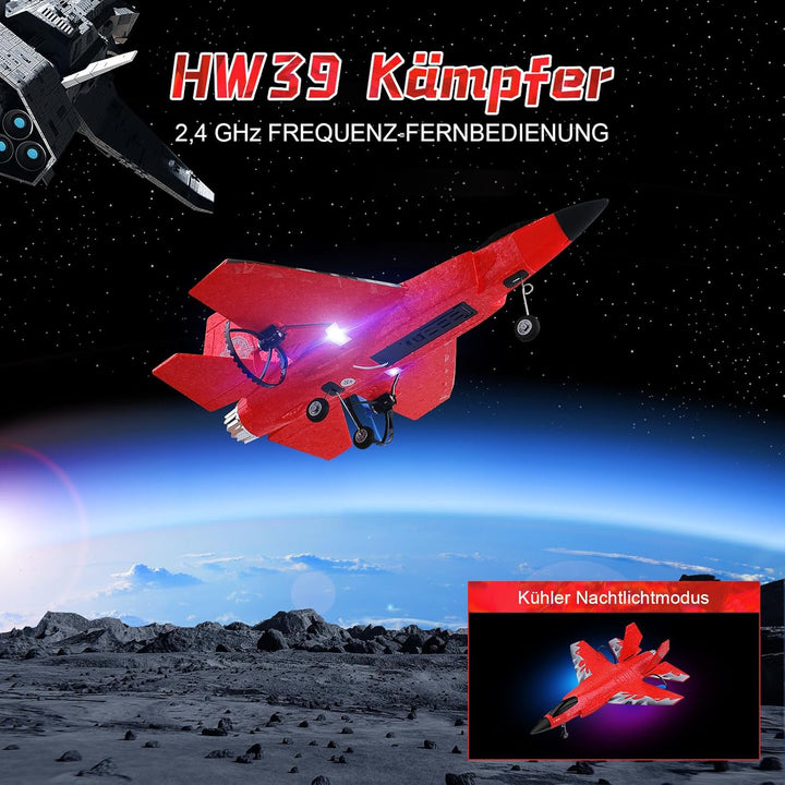 Henakmsl RC Flugzeug 2CH F35 Ferngesteuertes Flugzeug Spielzeug HW39 Fighter 2.4GHz RTF für Anfänger