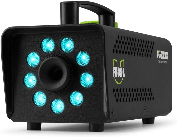 Fuzzix F509L Nebelmaschine Mini mit LED Lichteffekt und 5 Liter Nebelfluid, 500 Watt mit Fernbedienu