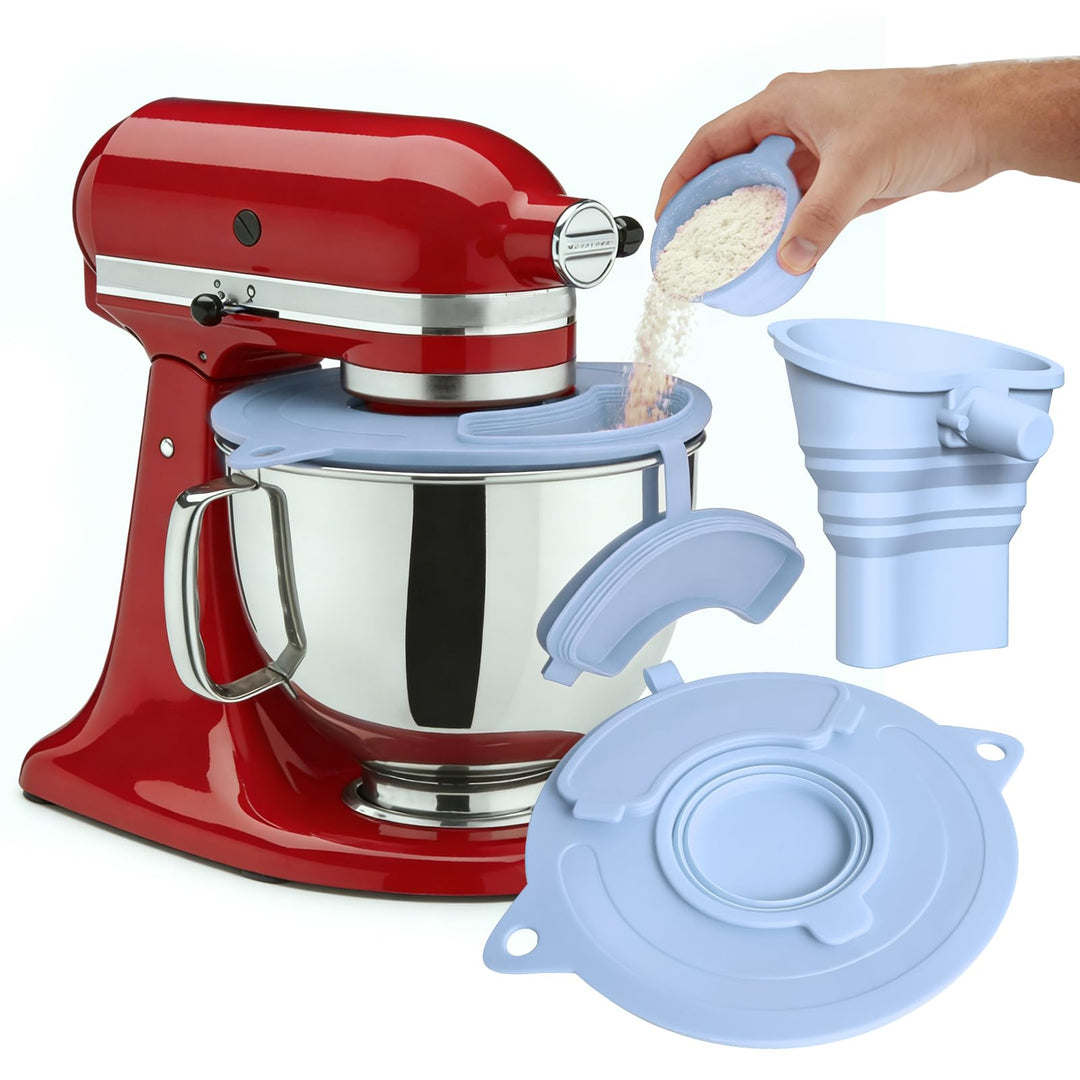 Mixer Mehl Trichter Spritzschutz Kompatibel mit KitchenAid 3-in-1 Standmixer Zubehör mit faltbarem M