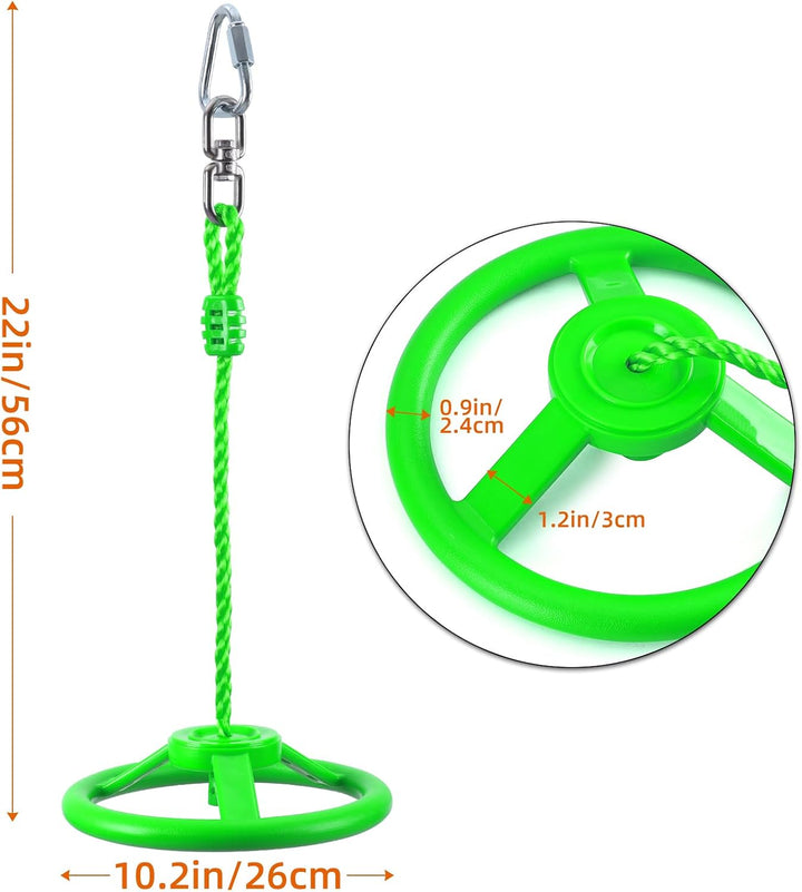 PELLOR Kletterringe Kinder, Lenkradring, Gymnastikringe, Kletterringe für drinnen und draussen Gelb