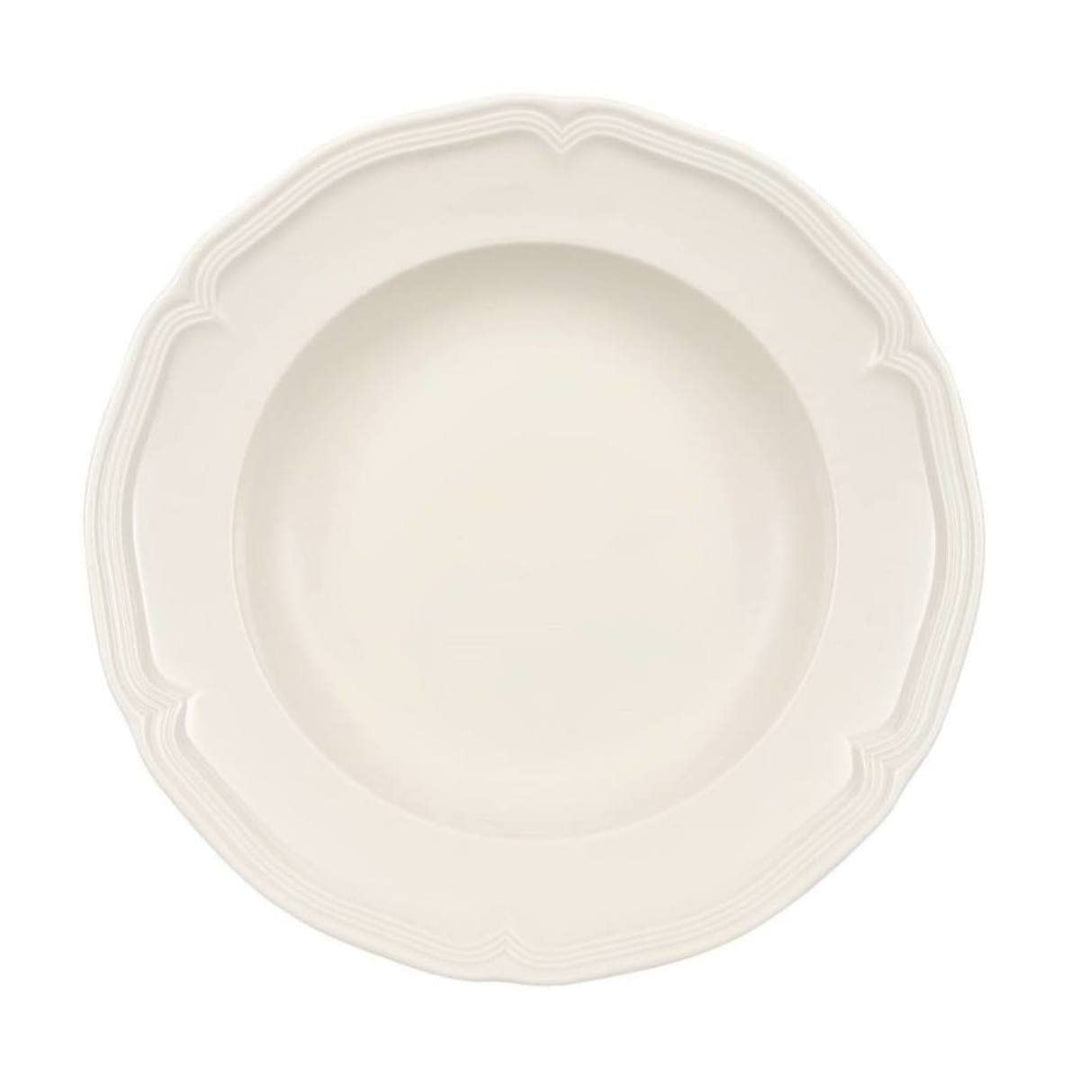 Villeroy & Boch Manoir Suppenteller 6er Set, 23 cm, Traditionelles Geschirr mit Relief, Premium Porz