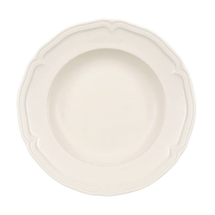 Villeroy & Boch Manoir Suppenteller 6er Set, 23 cm, Traditionelles Geschirr mit Relief, Premium Porz