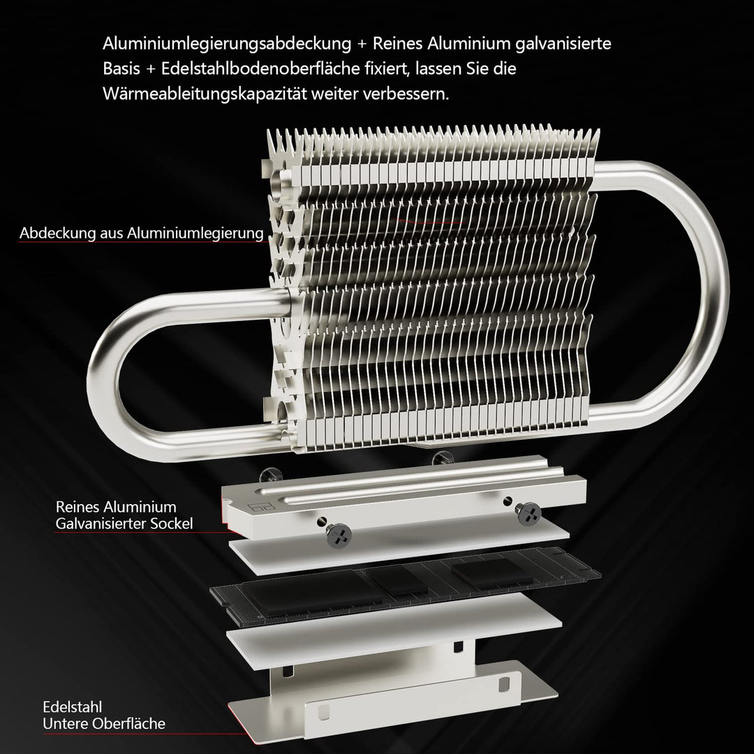 Thermalright HR-09 2280 PRO SSD Kühlkörper, doppelseitiger Kühlkörper, mit thermischem Silikon Pad f