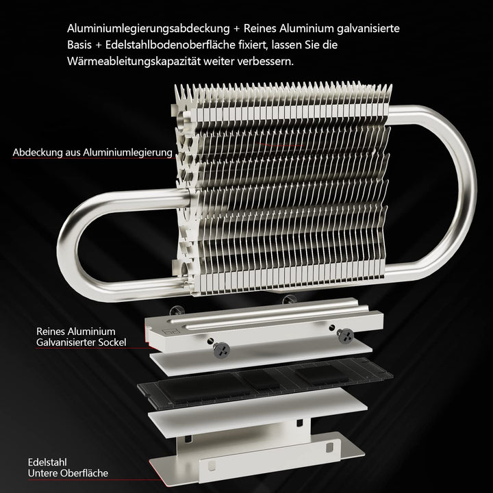 Thermalright HR-09 2280 PRO SSD Kühlkörper, doppelseitiger Kühlkörper, mit thermischem Silikon Pad f