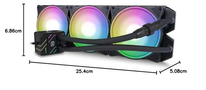 ALPHACOOL 11774 Eisbär Pro Aurora 420 CPU 420mm Wasserkühlung, schwarz CPU Kühler