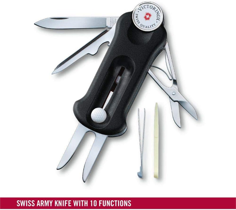 Victorinox, Schweizer Taschenmesser, Golf Tool, Multitool, Outdoor, 10 Funktionen, Klinge, gross, Re
