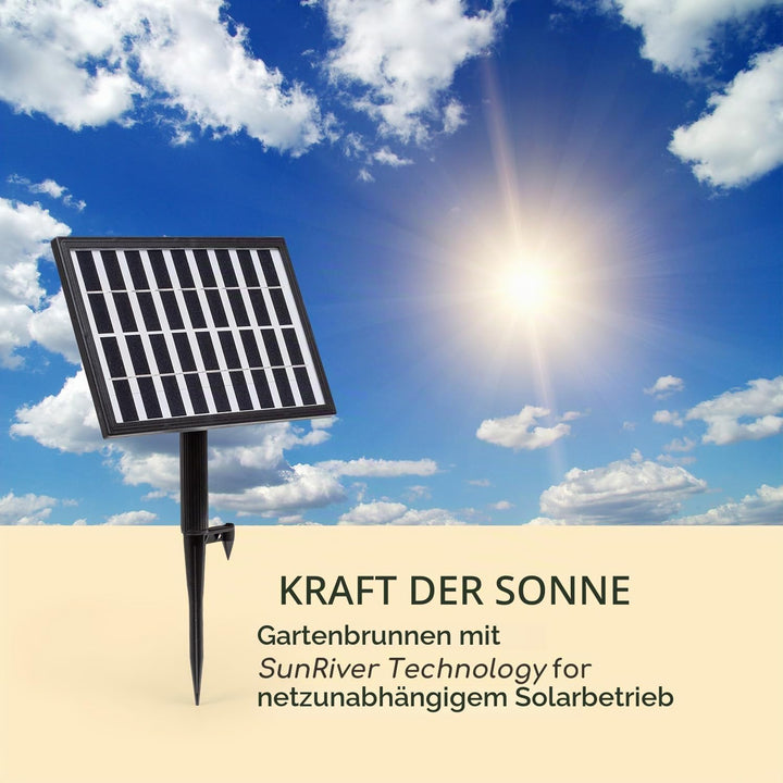 blumfeldt Fez Solarbrunnen Gartenbrunnen Zierbrunnen Dekobrunnen, Solarbetrieb, LED-Beleuchtung, 34
