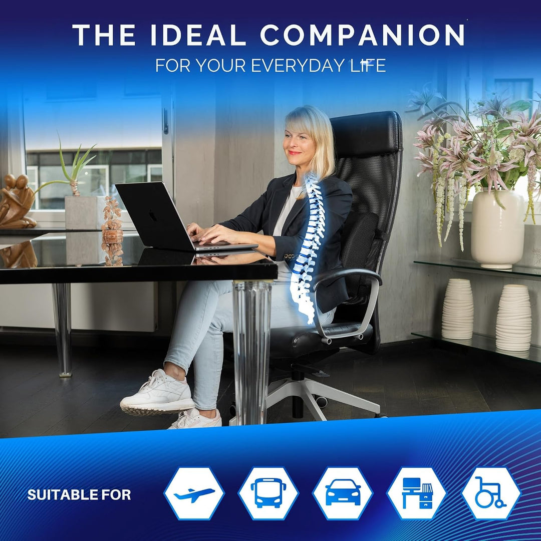 Healthfix® Ergonomisches Lendenkissen – Entwickelt mit Experten in Deutschland – Verbessert Haltung