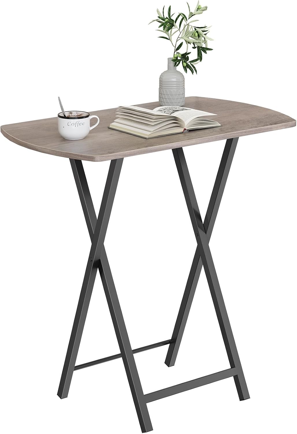 HOOBRO Beistelltisch Klappbar, Kleiner Sofatisch, Tablett Tisch, Kaffeetisch TV Tray im Industriesti
