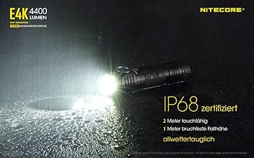 NITECORE E4K - 4400 Lumen, Akku über USB ladbar