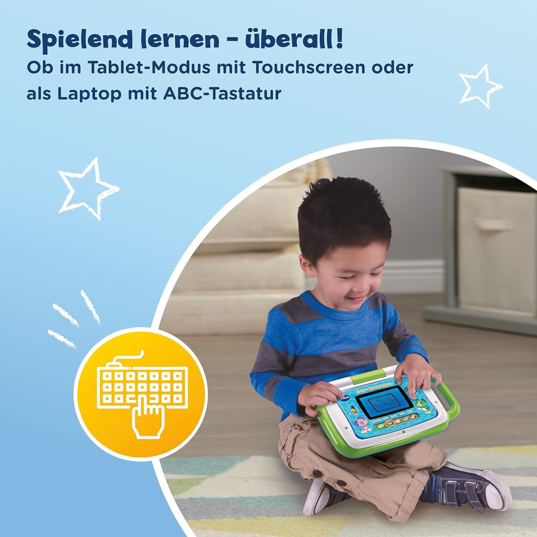 VTech 2-in-1 Touch-Laptop – Lerncomputer und Touch-Tablet zum Lernen von Buchstaben und Zahlen – Für