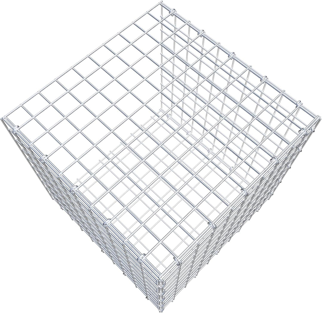 GABIONA Anbau-Gabione Typ2 eckig, Maschenweite 5 x 5 cm, Tiefe 50 cm, Gabione 50 x 50 x 50 cm (L x H