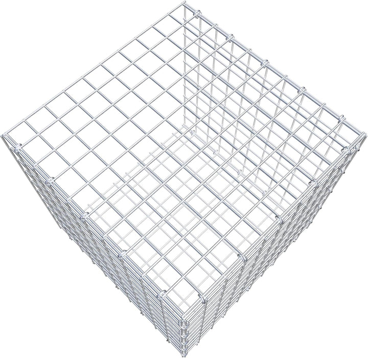 GABIONA Anbau-Gabione Typ2 eckig, Maschenweite 5 x 5 cm, Tiefe 50 cm, Gabione 50 x 50 x 50 cm (L x H