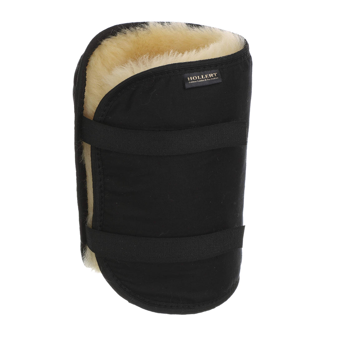 Hollert Lammfell Ellenbogenschoner Schwarz-Gelb (1 Stück) Gelenkschoner Ellenbogenwärmer 100% Merino