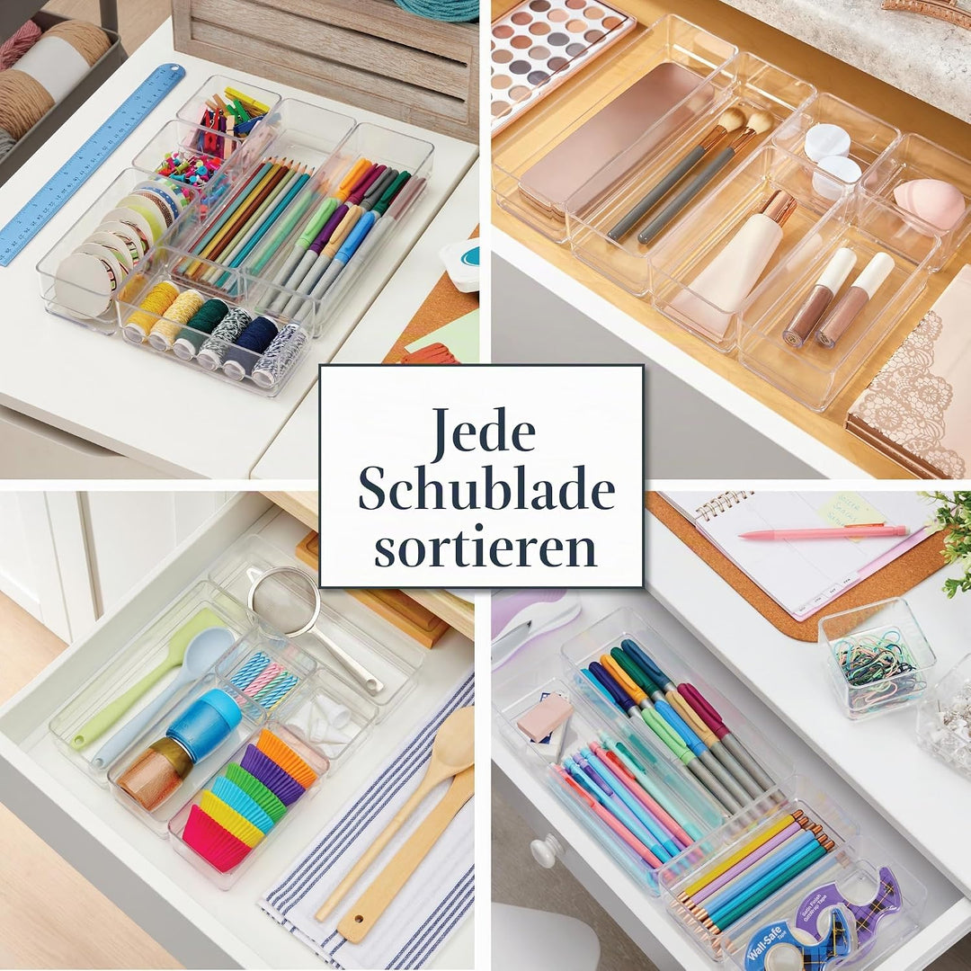 STORi Kosmetik- und Schreibtisch-Schubladen-Organizer, Kunststoff, transparent, 6 Stück 6 Piece, 6 P