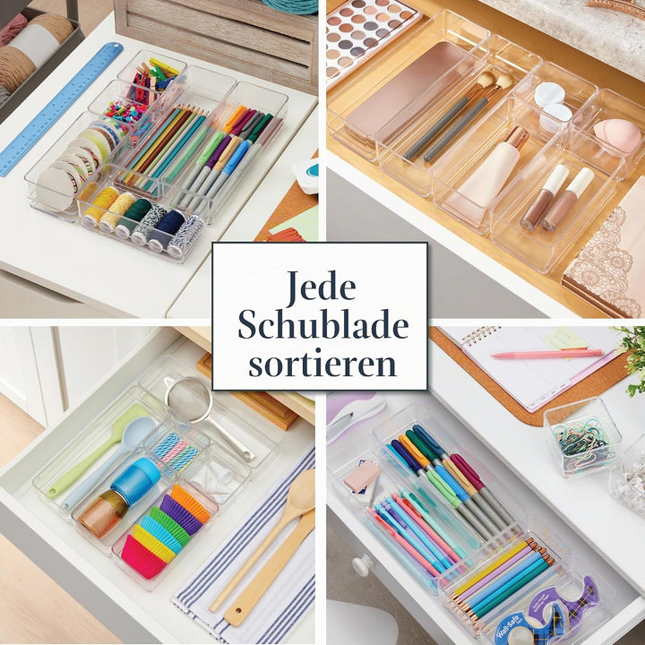 STORi Kosmetik- und Schreibtisch-Schubladen-Organizer, Kunststoff, transparent, 6 Stück 6 Piece, 6 P