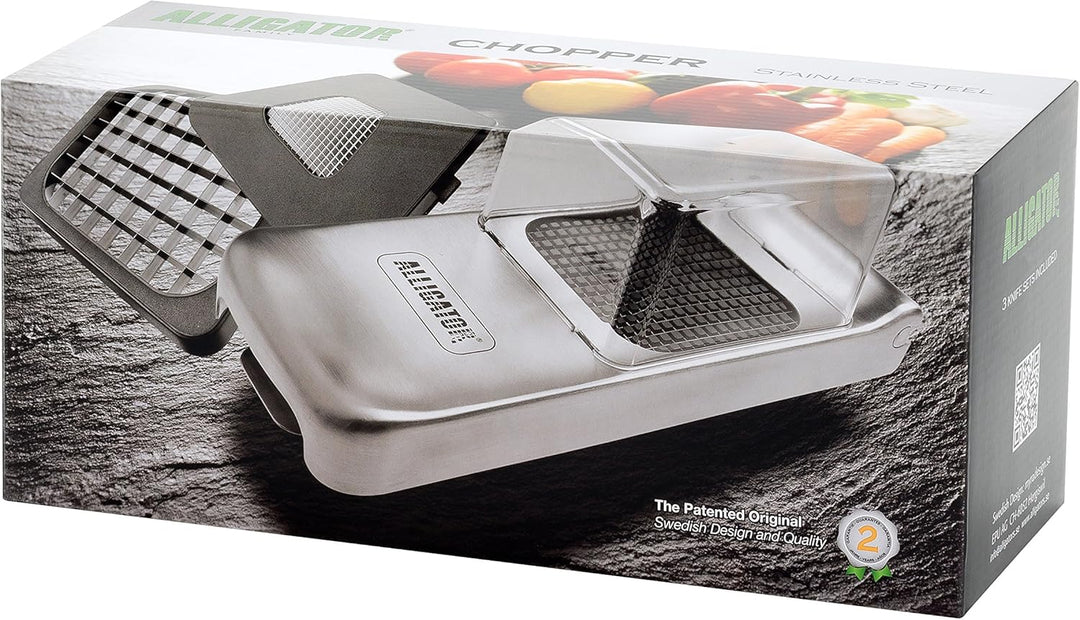 ALLIGATOR 3093 - Edelstahl-Multifunktionsschneider Mit Auffangbox - Gemüse- Zwiebel- und Pommesschne