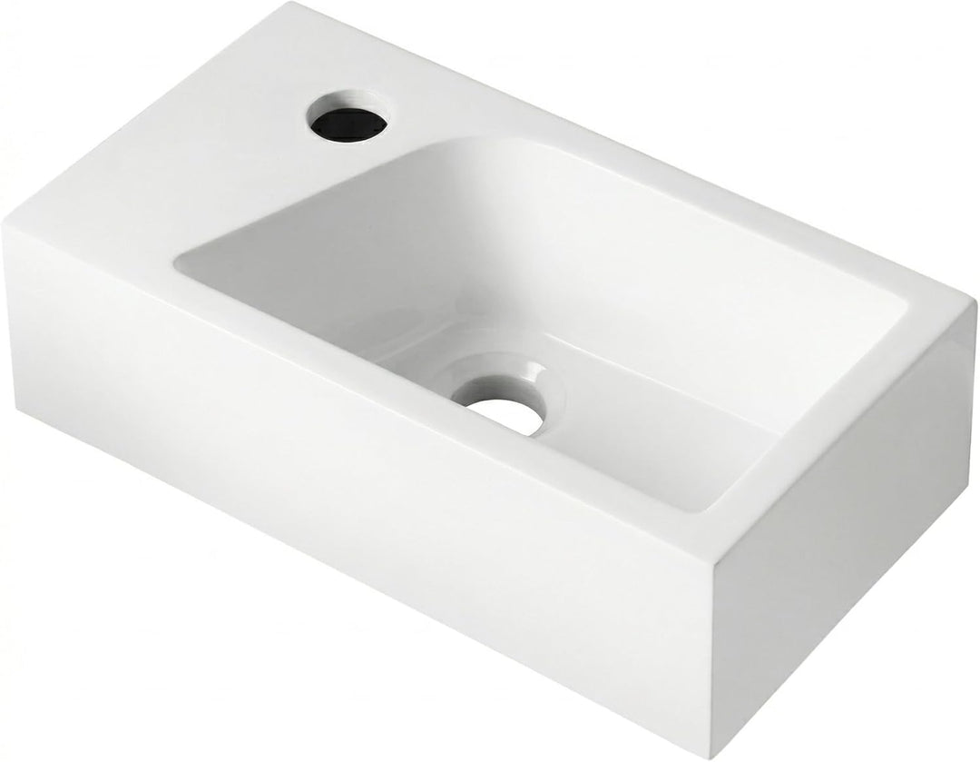 Stilform Mini Waschtisch Gäste WC Waschbecken für Wandmontage Mineralguss Links oder Rechts Handwasc