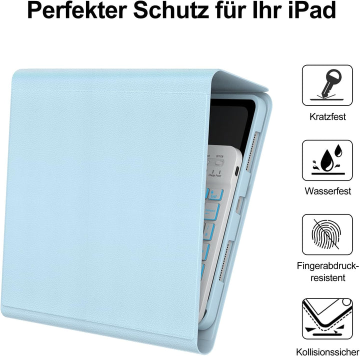 Hülle Tastatur für iPad (A16) 11/10 Generation (2025/2022) 11/10.9 Zoll | Mit 7 Farben Beleuchtung M