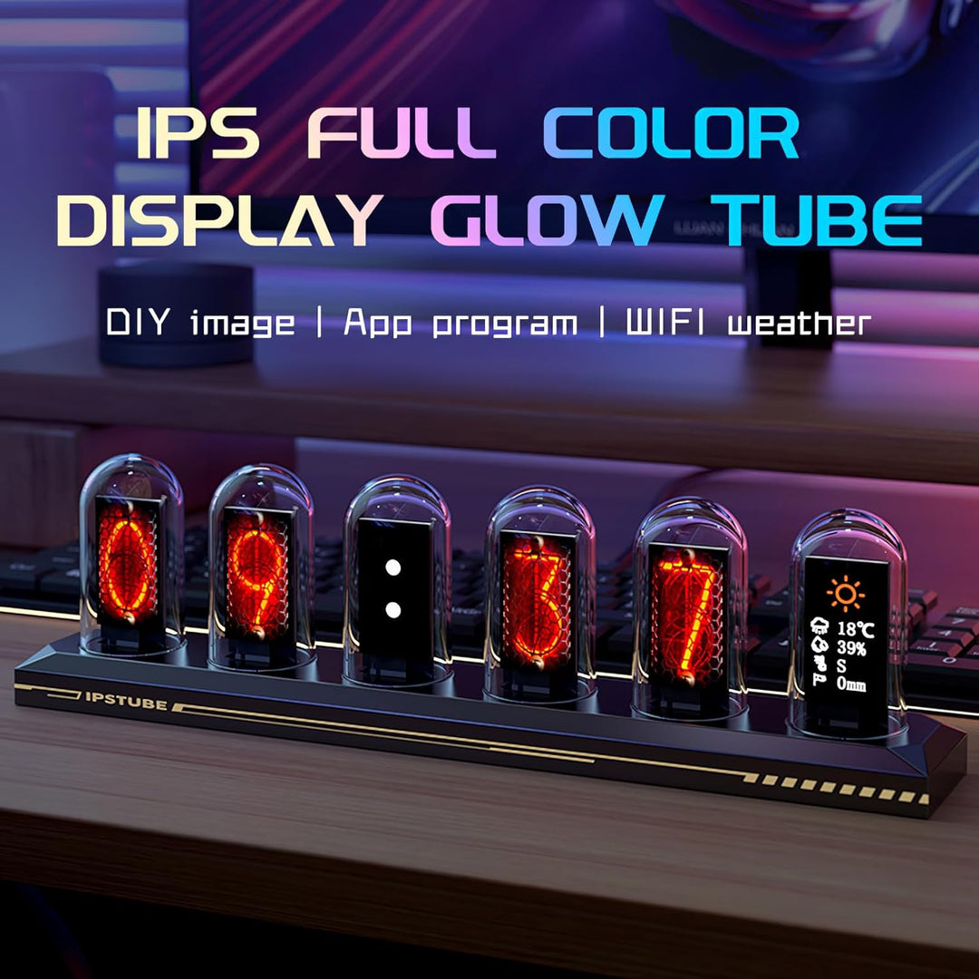Nixie H401 Röhrenuhr, Leuchtröhre, IPS-Farbbildschirm, Digitaluhr, DIY, analoge und digitale Röhre,