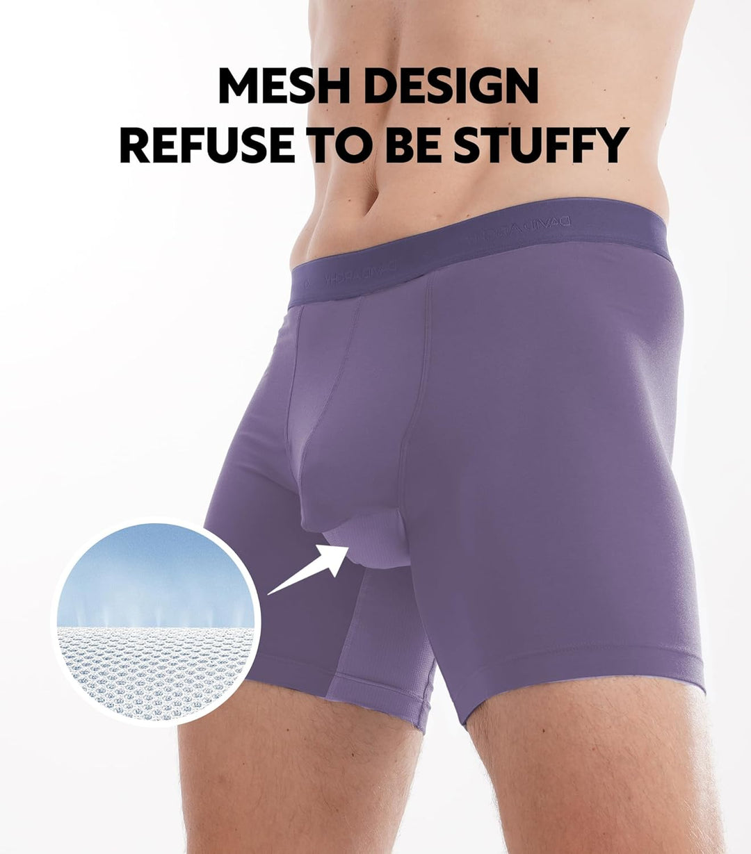 DAVID ARCHY Boxershorts Herren Modal mit Eingriff Separat Beutel Microfaser Multipack Unterhosen Fun