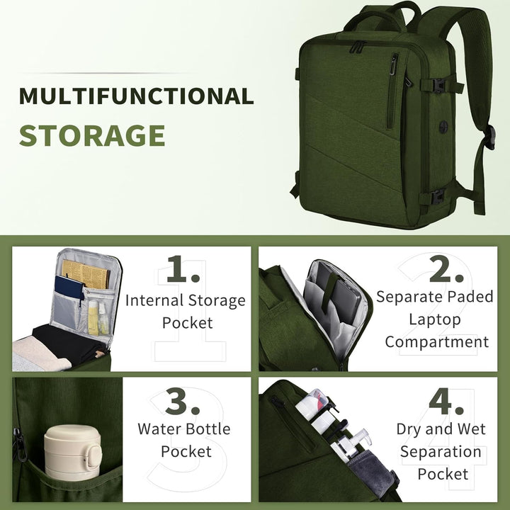 Leyrica Handgepäck Reiserucksack 45x36x20 für Easyjet, Rucksack Tasche Wasserdichter Flugzeug Reiset