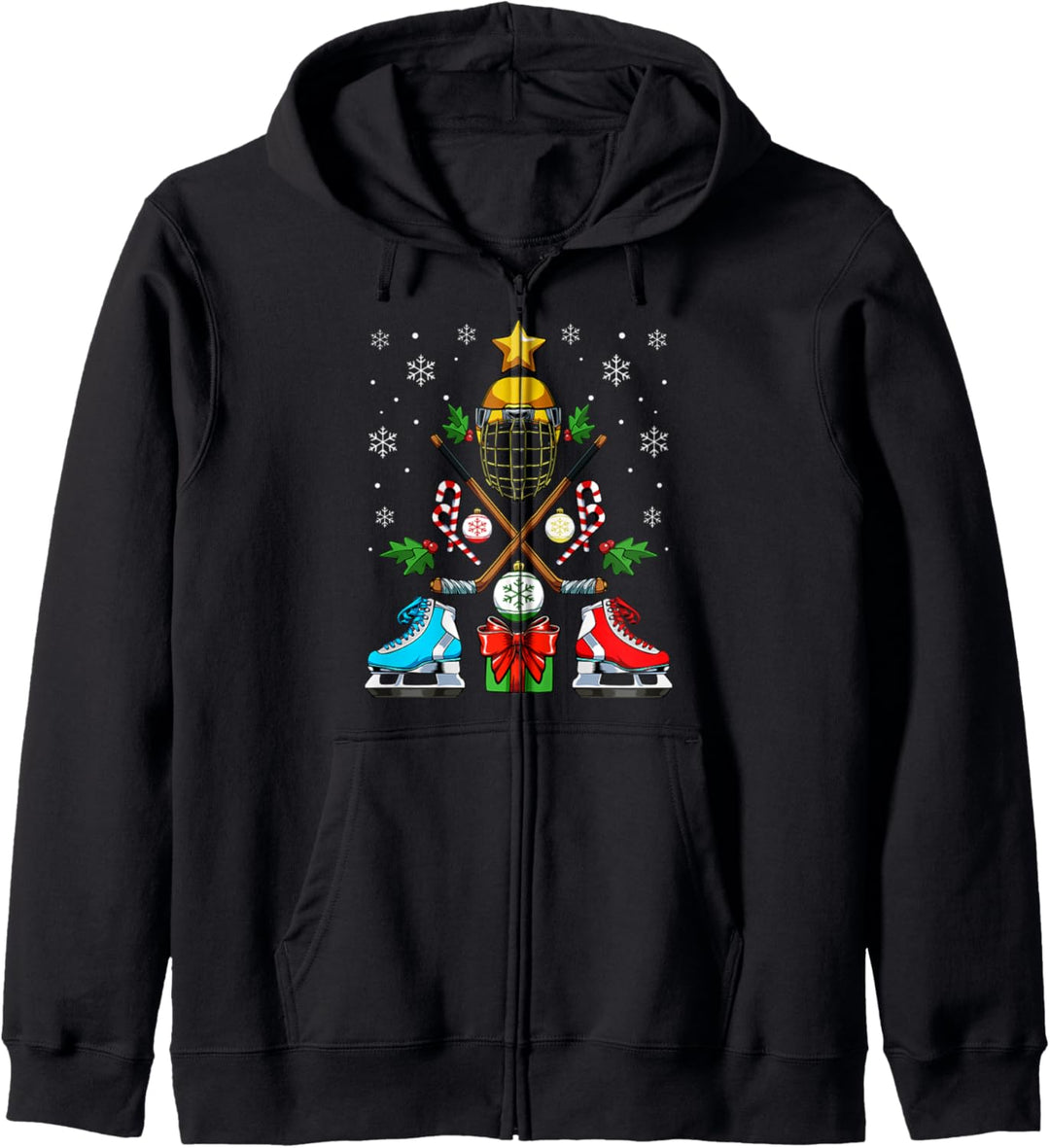 Eishockey Weihnachten Weihnachtsbaum Sport Eishockeyspieler Kapuzenjacke