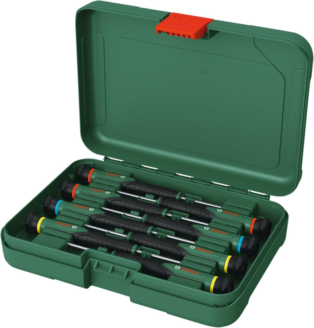 Bosch Präzisionsschraubendreher Set 8-teilig (Erstklassige S2-Stahl-Schraubendreher für Heimwerken u