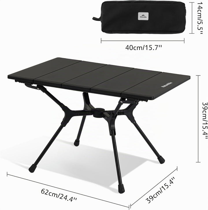 Naturehike Campingtisch Klapptisch aus Aluminium rollbar Camping Tisch klappbar Falttisch leicht für