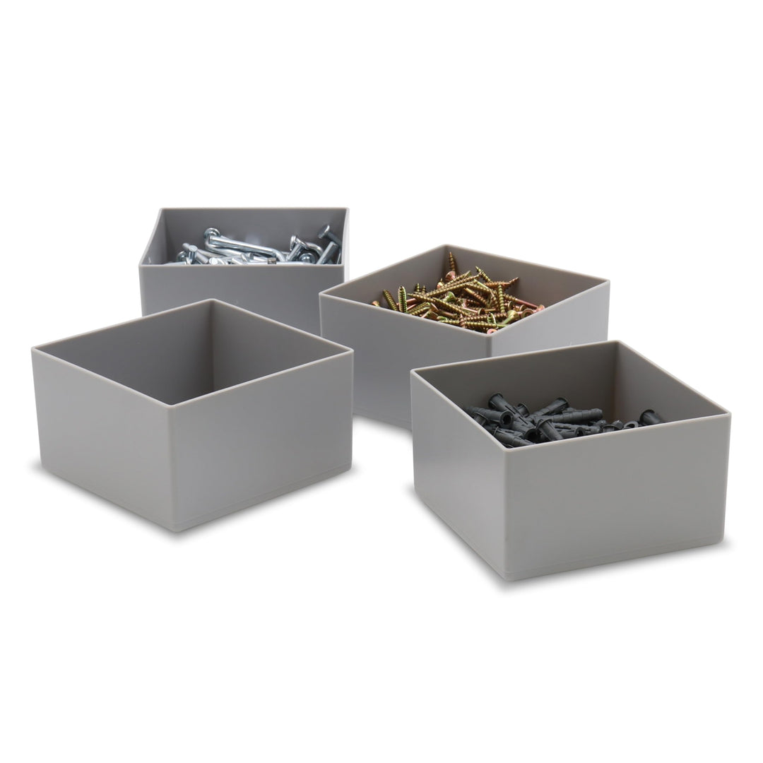 1a-TopStore 25 Stück Einsatzkasten E 63/3, grau, 63/3 108x108x63 mm, aus Polystyrol, Industrienorm,