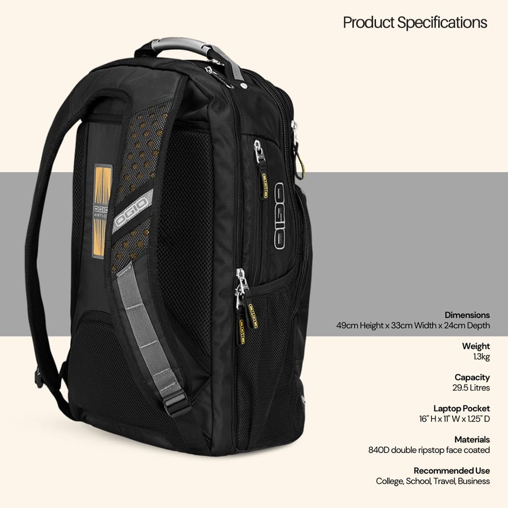 OGIO Unisex Axle Convenient 17 Zoll Laptop/Tablet Fach Rucksack (1 Stück) Stk Schwarz, Stk Schwarz