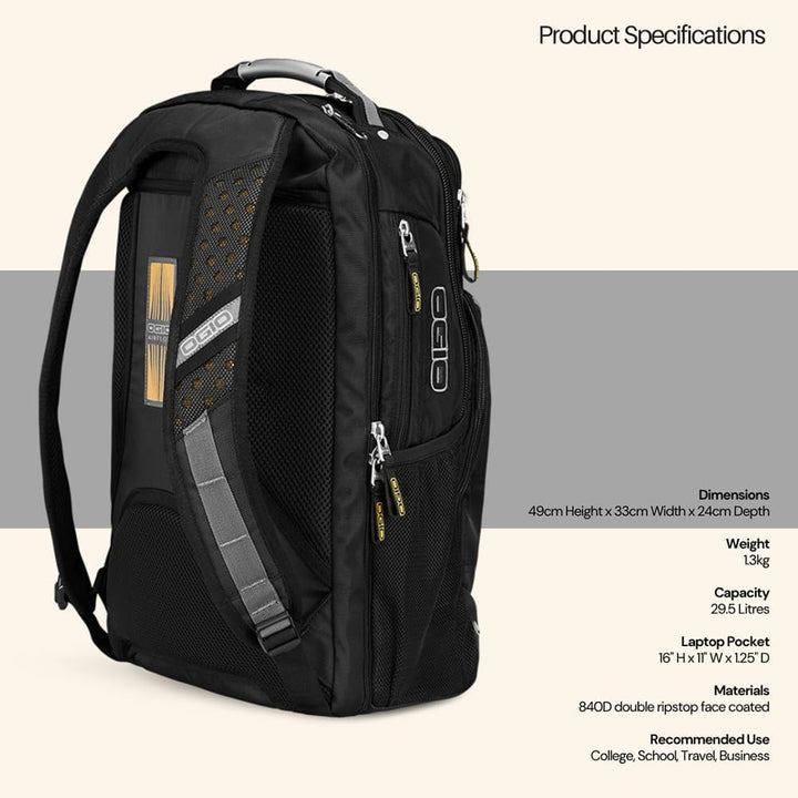 OGIO Unisex Axle Convenient 17 Zoll Laptop/Tablet Fach Rucksack (1 Stück) Stk Schwarz, Stk Schwarz