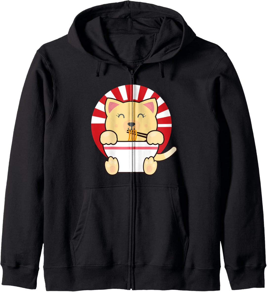 Kawaii japanische Anime Katzen. Ramen Nudel Geschenk Kapuzenjacke