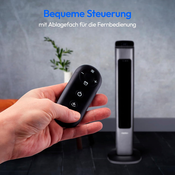 MEDION P15 TF Turmventilator mit Fernbedienung (5 Geschwindigkeitsstufen, leiser Schlafmodus, 45 Wat