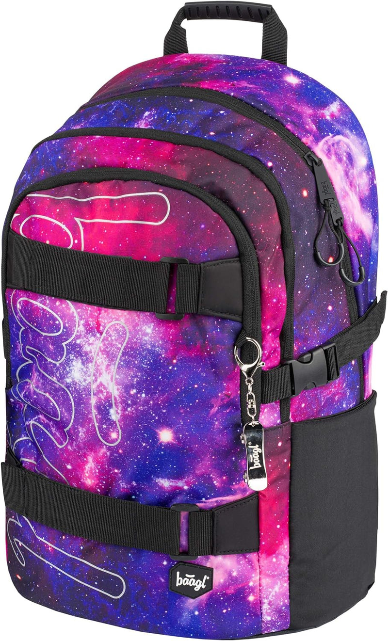 Baagl Schulrucksack für Jungen Mädchen Teenager - Skateboard Rucksack - Kinderrucksack mit Laptopfac