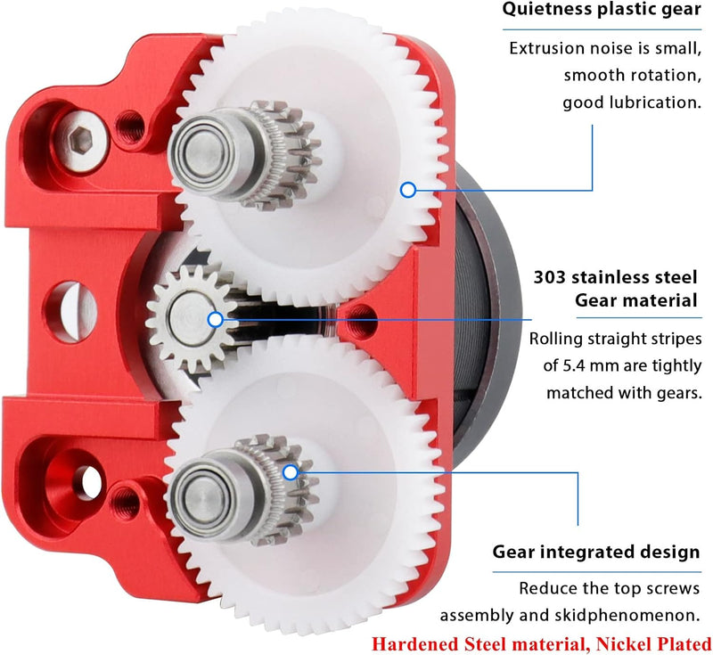 POLISI3D Upgrade Light Universal DDB Dual Gear Extruder Bowden oder Direct Drive Plated Copper Druck